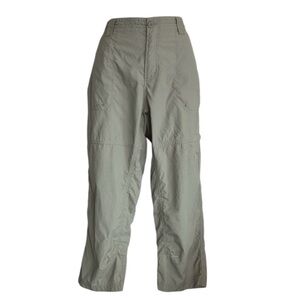 COLOMBIA TITANIUM Olive Green Packable Capri Hiking Pants. 12